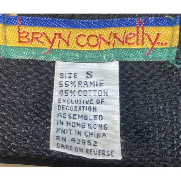 Bryn Connelly 90s Vintage Cotton Beaded Sweater Vest Cardigan Button Down Size S - Picture 6 of 13